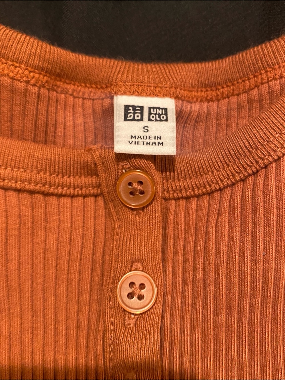 Top, Ribbed Button Tank - Rust - Picture 6 of 7